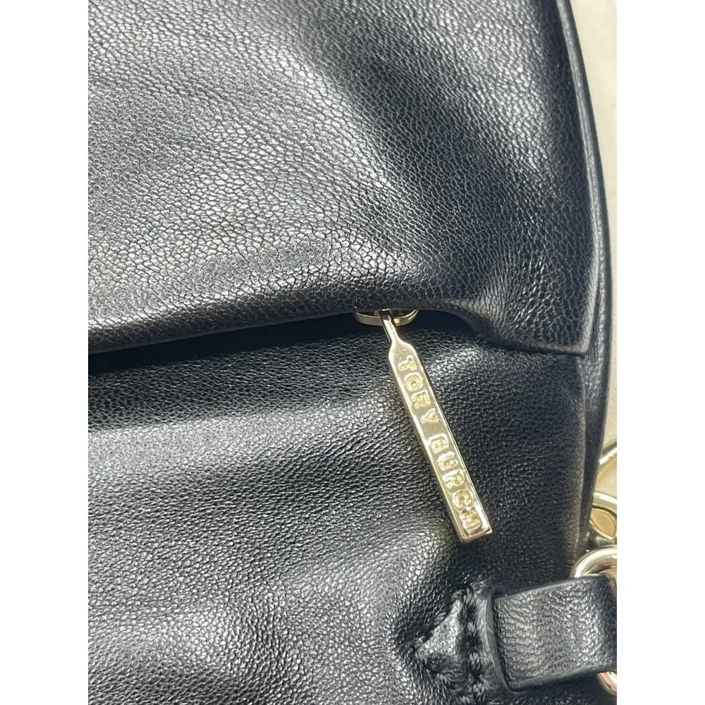 Tory Burch Crossbody Womens Bag‎ Purse Black Hold Chain Studded With Dust Bag